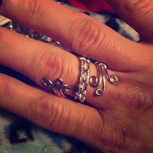 Metal Wire Wrap Around Ring . Hand Made .